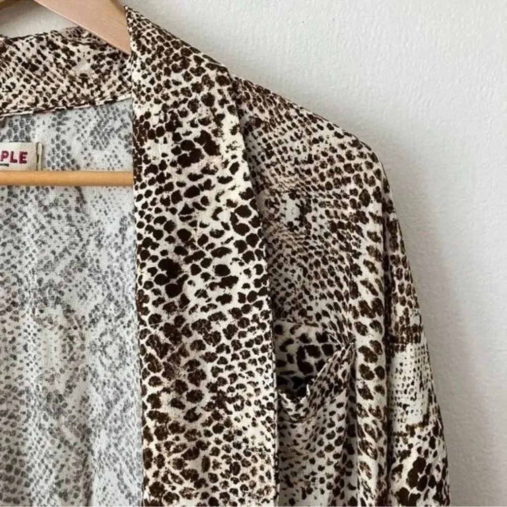 Free‎ People Wild Nights Snake Print Kimono Duster Brown Size S